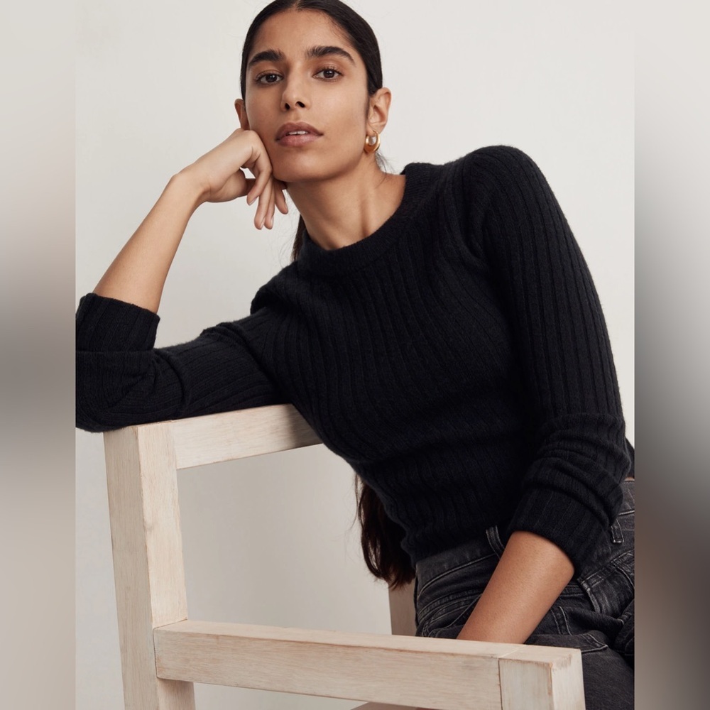 Madewell Readfield Pullover Sweater NI058 XS Black